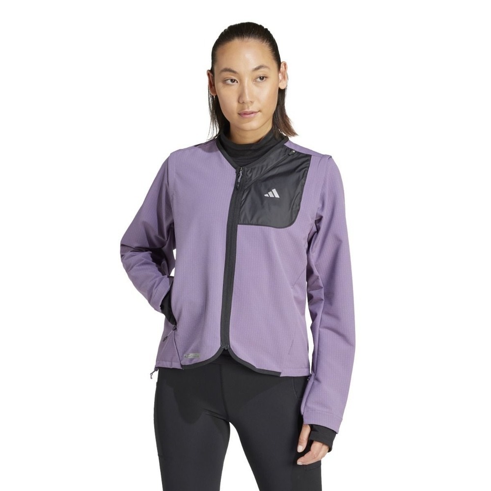 Adidas Running Purple Zip‎ Jacket S Climawarm Reflective